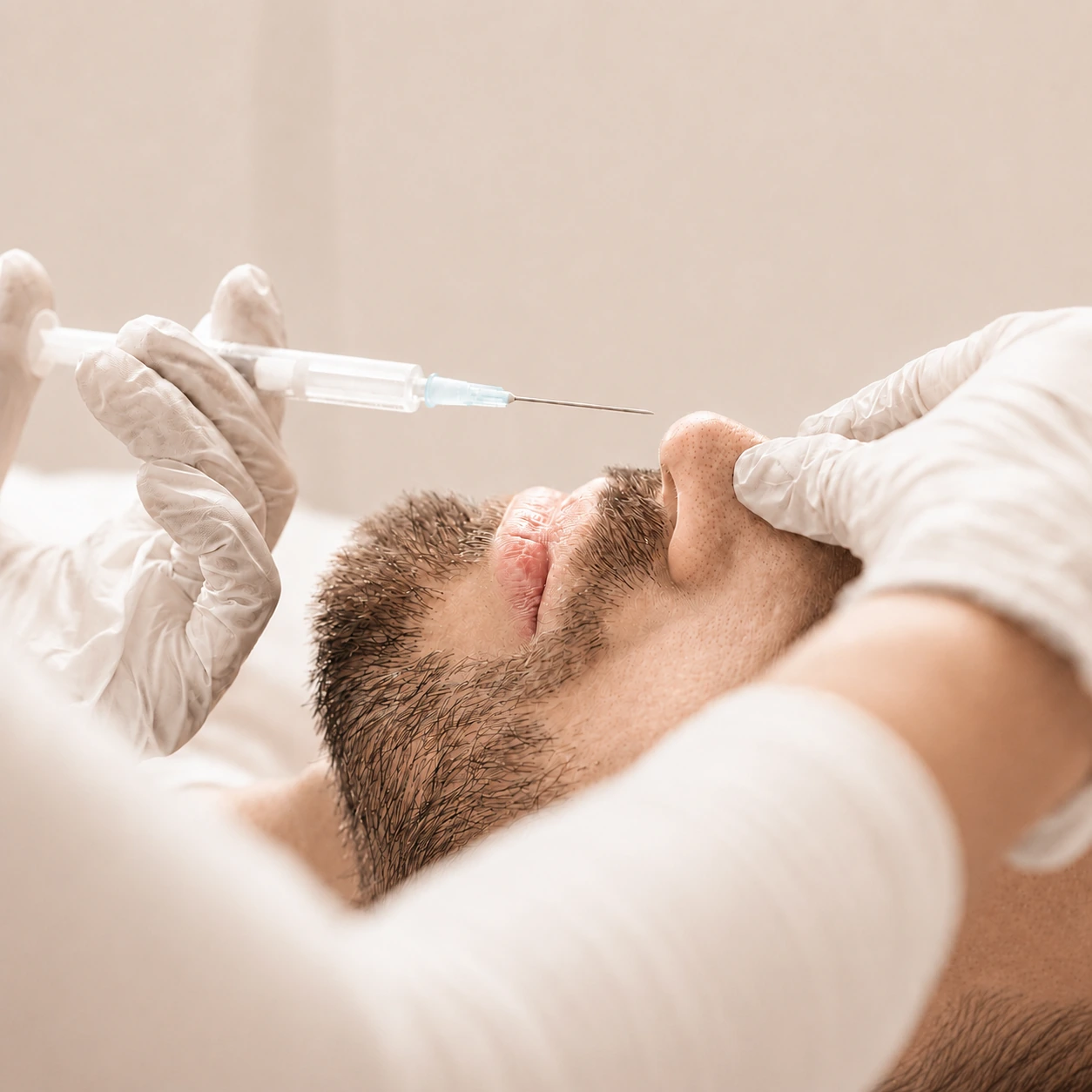 Nose bridge radix for Korean facial contouring and sculpting for men at MeOne Aesthetic Clinic in Dubai