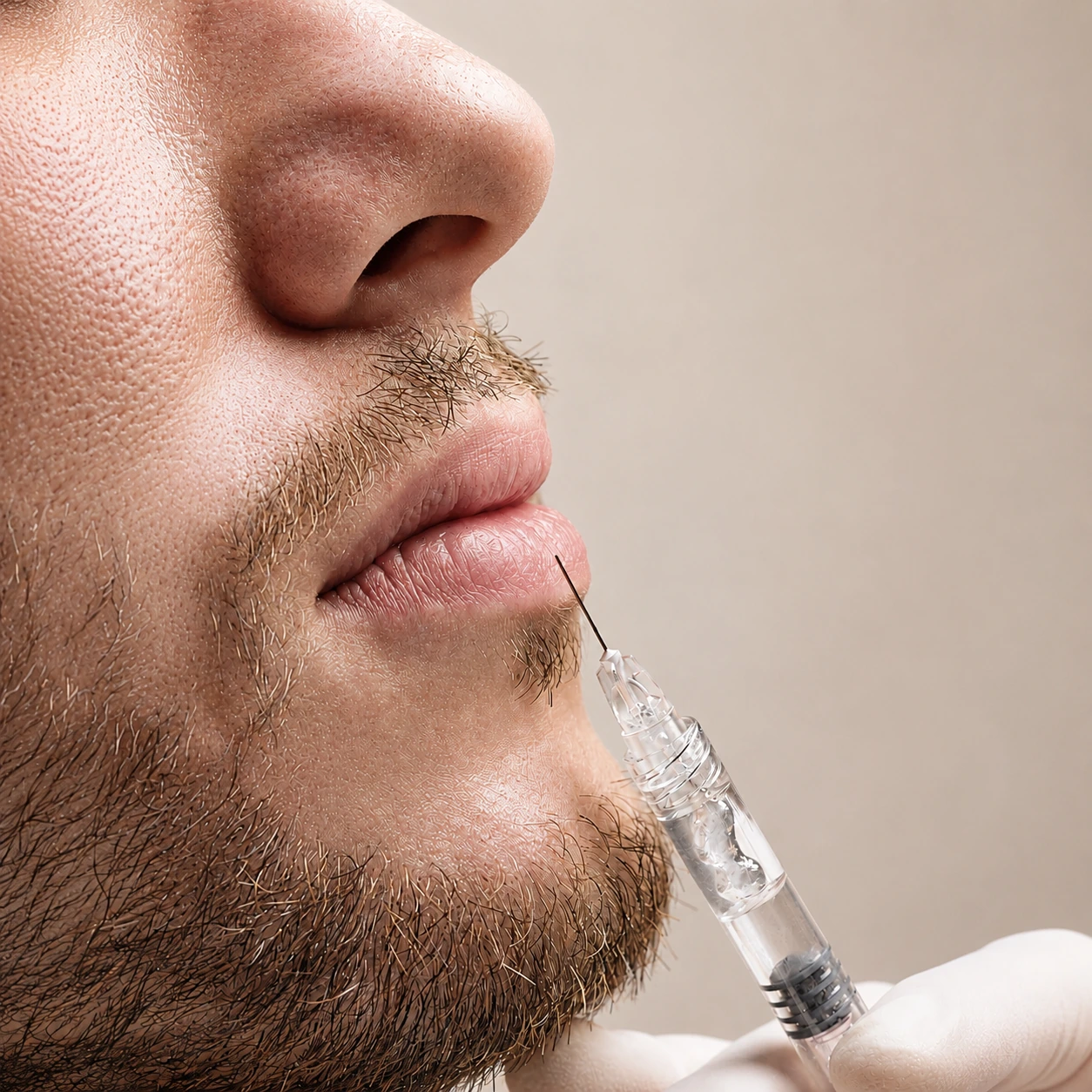 Mens lip refinement for Korean facial contouring and sculpting for men at MeOne Aesthetic Clinic in Dubai